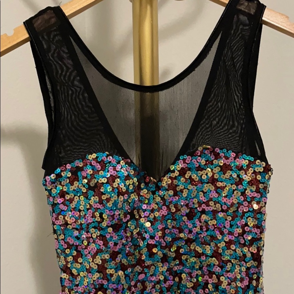 Colorful sequin body con